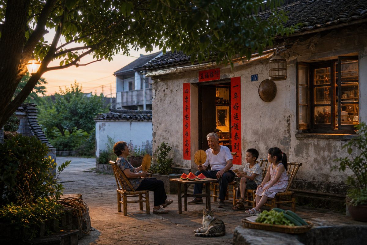 小院乘凉